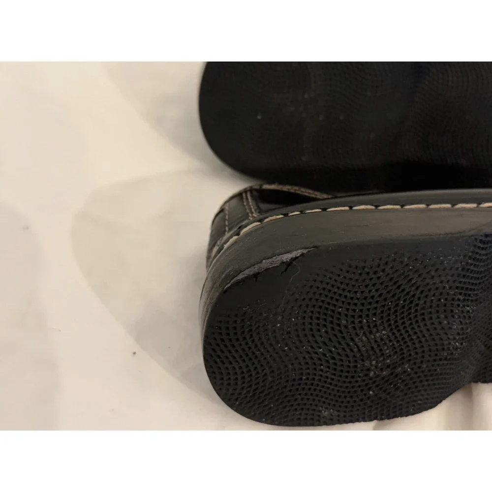 Frye Black Leather‎ Moc Rub Sole Classic Loafer Womein Size 8.5